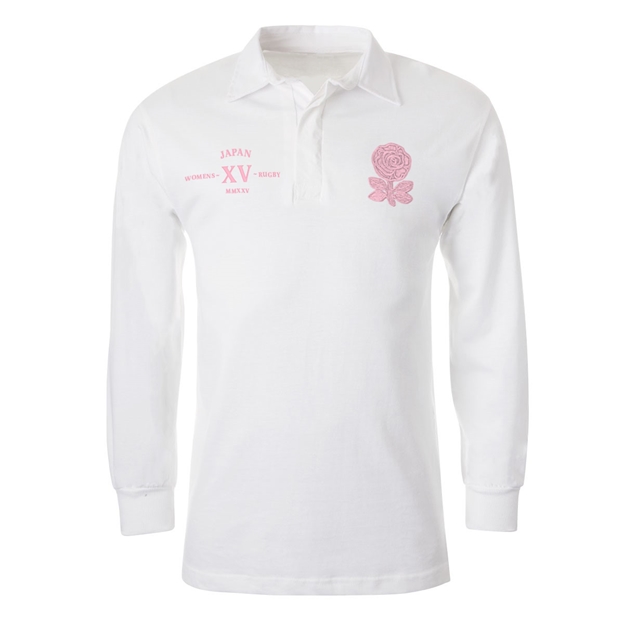 Womens World Cup England Adults Classic Rugby Shirt White - Front View
