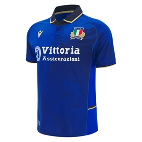 Italy Mens Home Rugby Shirt 25/26 Blue - Front