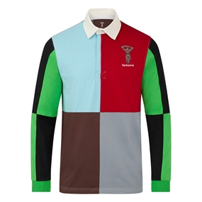 Harlequins Mens Retro Rugby Shirt Sky Blue/Jester Red 25/26 - Front View