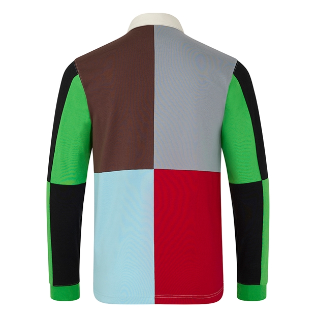 Harlequins Mens Retro Rugby Shirt Sky Blue/Jester Red 25/26 - Back View