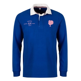 Womens World Cup France Adults Classic Heavyweight Rugby Shirt Royal - Front
