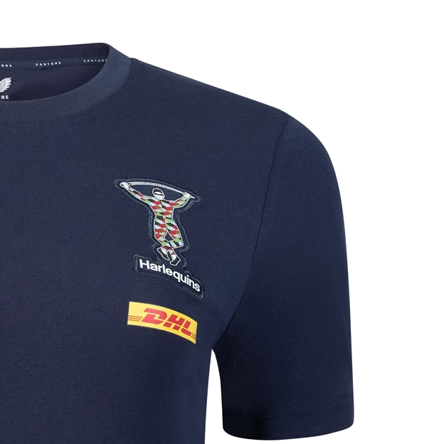 Harlequins Womens Off Pitch T-Shirt 26/27 Navy - Harlequins Logo Close-up