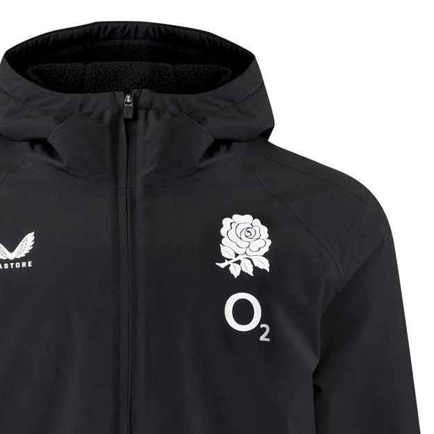 England Adults Performance Thermal Robe 26/27 Castore Black - Rose Close-up