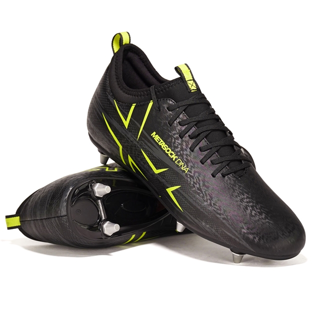 Oxen Youths Meta X 6S Soft Ground Rugby Boots Black Onyx - Front View