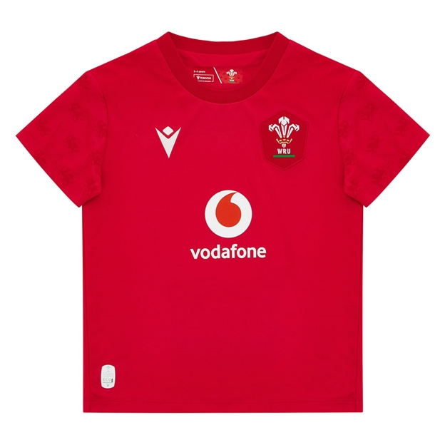 Wales Infants Home Rugby Shirt 26/27 Red - Front View