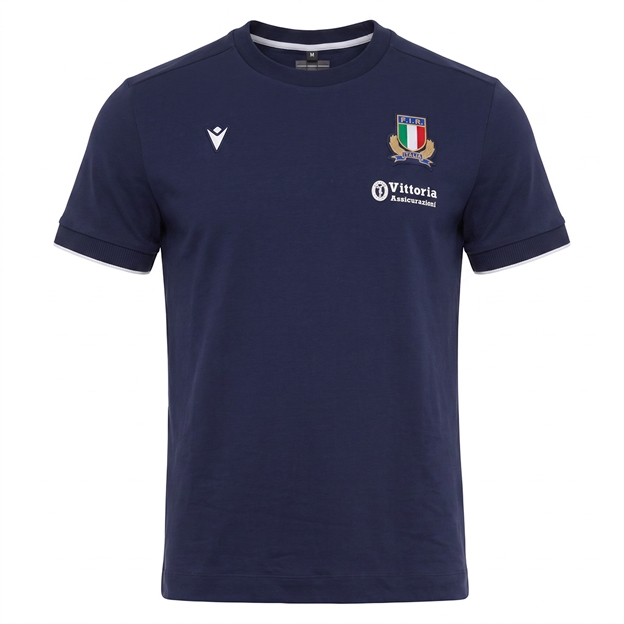 Italy Mens Athleisure Cotton T-Shirt 26/27 - Navy
