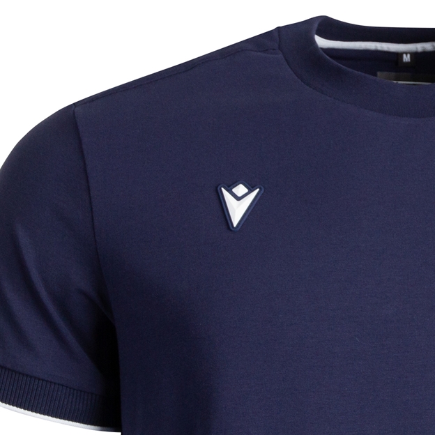 Italy Mens Athleisure Cotton T-Shirt 26/27 Navy - Macron Logo