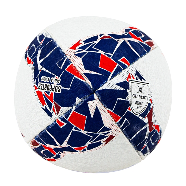Gilbert France Supporters Rugby Ball Size 5 - End