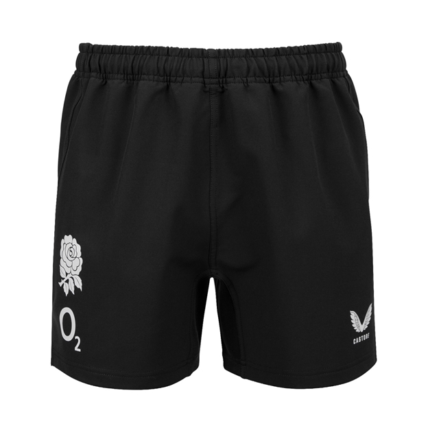 England Mens Contact Shorts 26/27 Castore Black - Front View