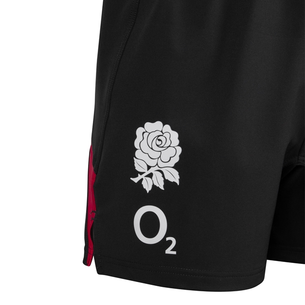 England Mens Contact Shorts 26/27 Castore Black - RFU Rose Close-up
