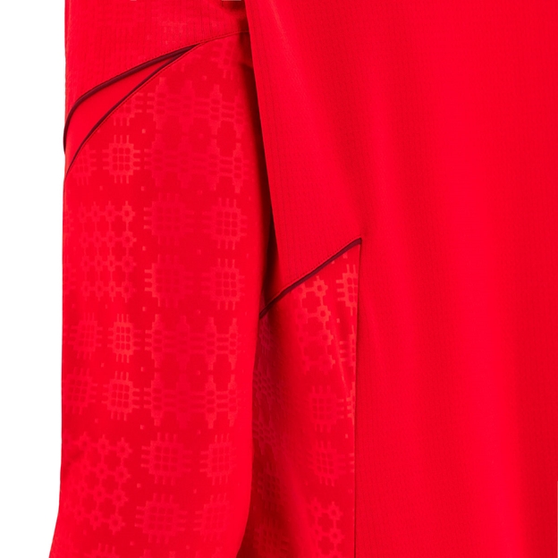 Wales Junior Travel Quarter Zip Fleece 25/26 Red - Piping Detail