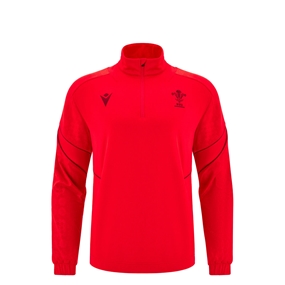Wales Junior Travel Quarter Zip Fleece 25/26 Red - Front