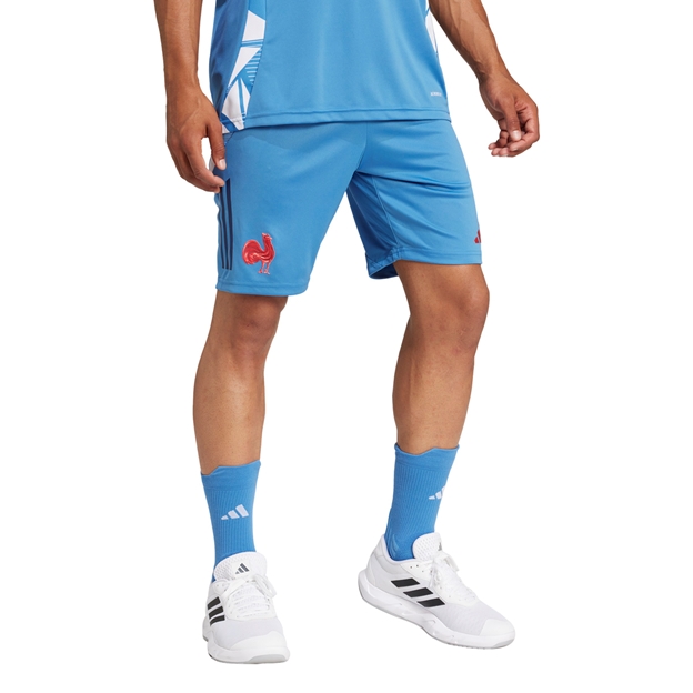 France Adidas Mens Gym Short - Focus Blue 2024 - Model Front