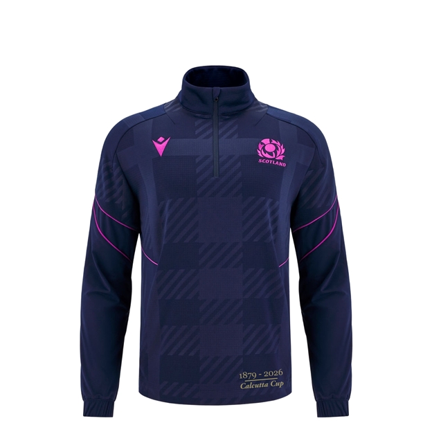 Scotland Junior Limited Edition Calcutta Cup Since 1879 Travel Quarter Zip Fleece 25/26 Navy - Front