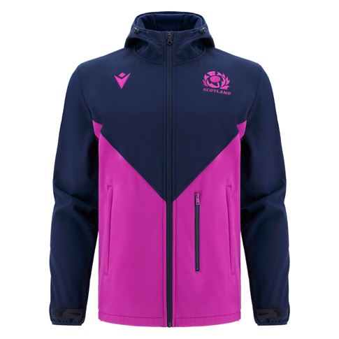 Scotland Mens Softshell Jacket 25/26 Navy/Purple - Front Scotland Mens Softshell Jacket 25/26 Navy/Purple - Front