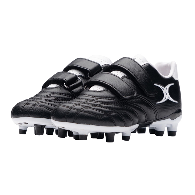 Gilbert Kids Sidestep Icon Moulded Stud Soft Ground Rugby Boots Black - Pair View