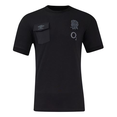 England Mens Presentation T-Shirt - Black - 2025 - Front England Mens Presentation T-Shirt - Black - 2025 - Front