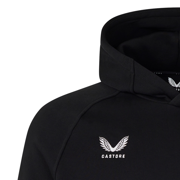 England Womens Off Pitch Hoodie 26/27 Castore Black - Castore Logo Close-up