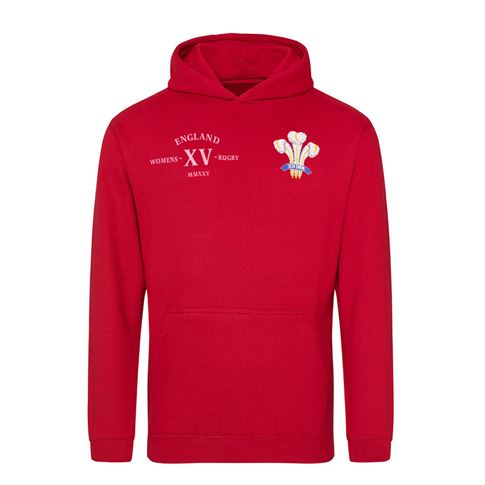 Wales Kids Classic XV Hoodie Red - Front Wales Kids Classic XV Hoodie Red - Front