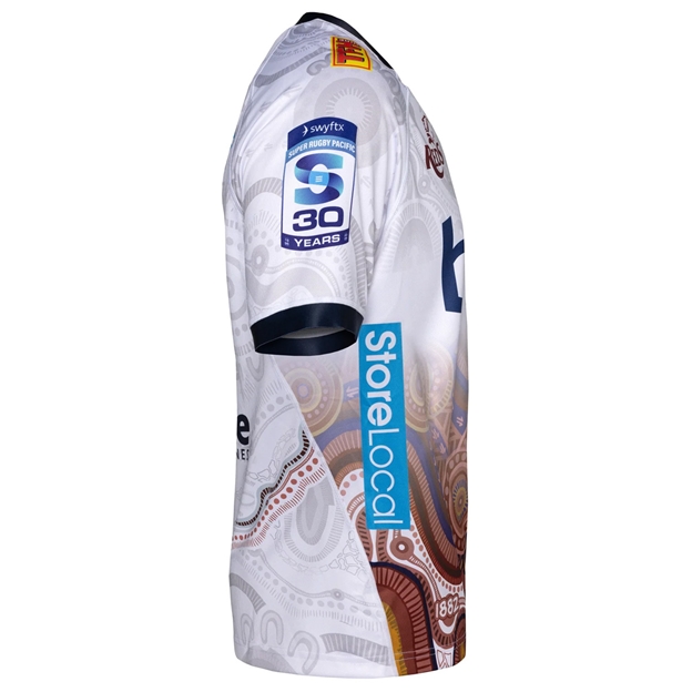 Queensland Reds Mens Indigenous Rugby Shirt 2026 White - Right Side