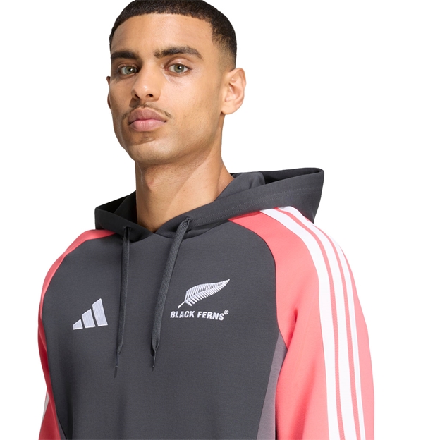Black Ferns Mens Hoodie 26/27 Carbon - Model Front Detail Close-up