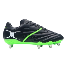 Gilbert Sidestep X20 Power 8 Stud Soft Ground Rugby Boots Black - Outstep