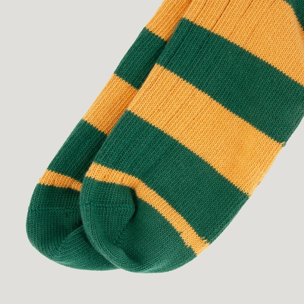 Heritage Pure Cotton Striped Socks - Green/Gold