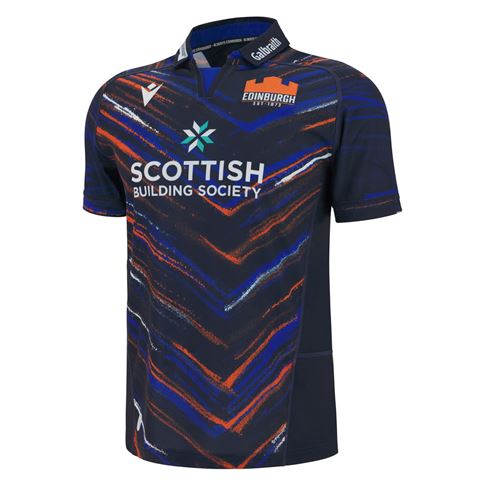Edinburgh Mens Home Rugby Shirt 25/26 Navy - Front View Edinburgh Mens Home Rugby Shirt 25/26 Navy - Front View
