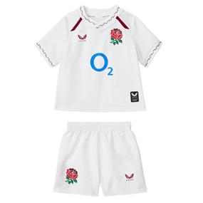 England Babies Home Rugby Kit 26:27 Brilliant White - Front View