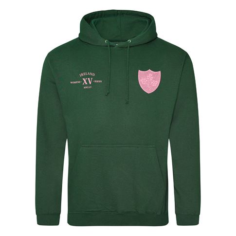 Womens World Cup Ireland Mens Classic Hoodie Bottle Green - Front Womens World Cup Ireland Mens Classic Hoodie Bottle Green - Front