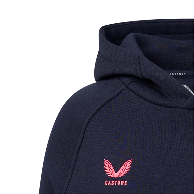 Harlequins Kids Off Pitch Hoodie 26/27 Navy - Castore Embroidery