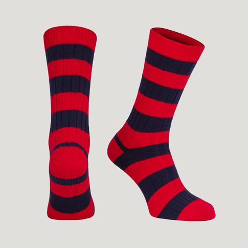 Heritage Pure Cotton Striped Socks – Red/Navy
