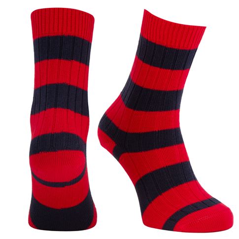 Rugby 1823 Striped Socks Red/Navy - Front View