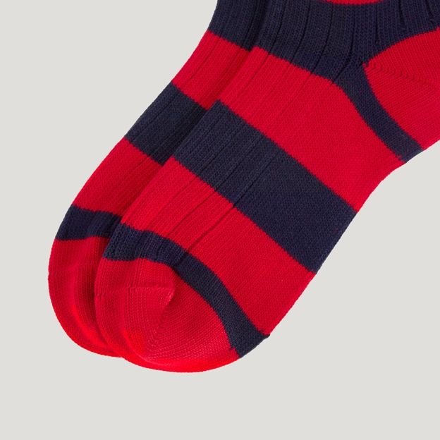 Heritage Pure Cotton Striped Socks - Red/Navy