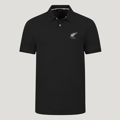 New Zealand 1884 Heritage Pure Cotton Polo – Black