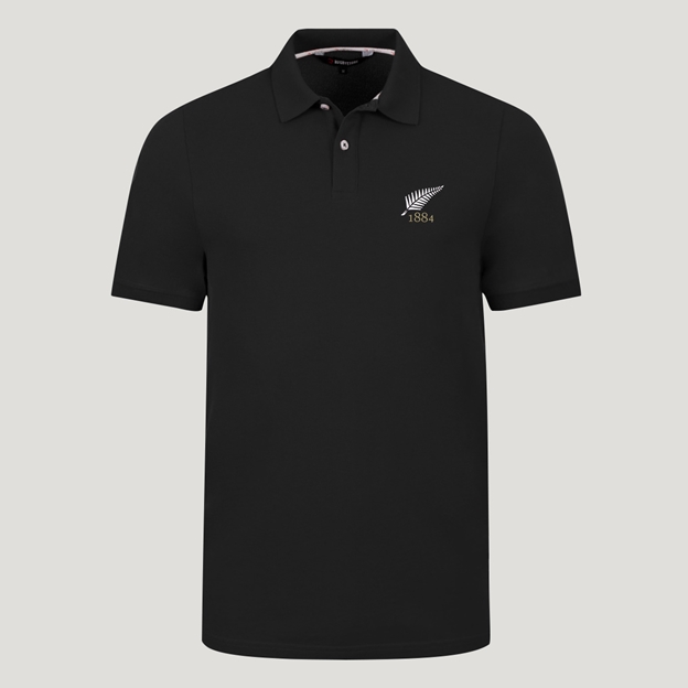 New Zealand 1884 Heritage Pure Cotton Polo - Black