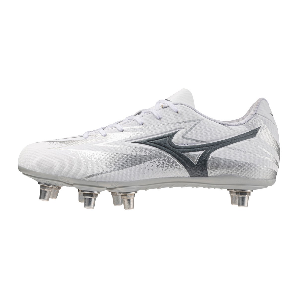 Mizuno Adults Waitangi Pro SG Rugby Boots - White/Metalic Gray