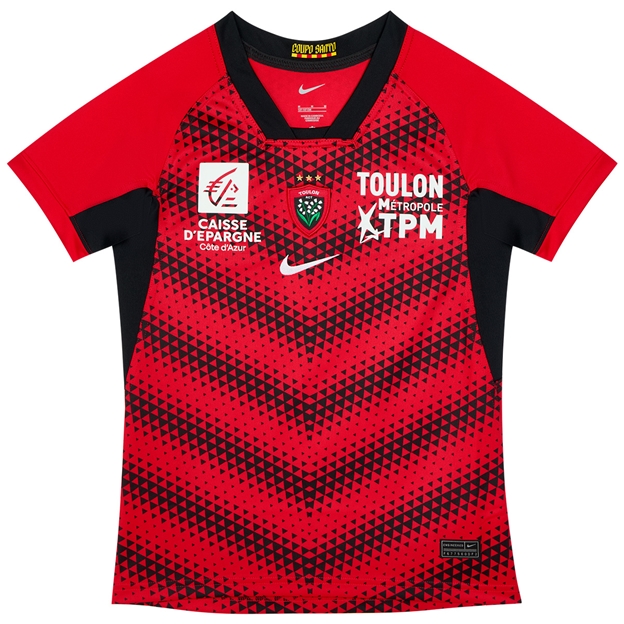 RC Toulon Kids Home Rugby Shirt 25/26 Red - Flatlay