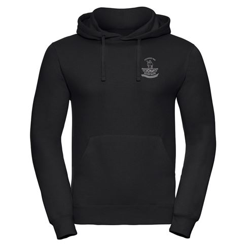 St Ronans Silver Band Adults Hoodie Black - Front View