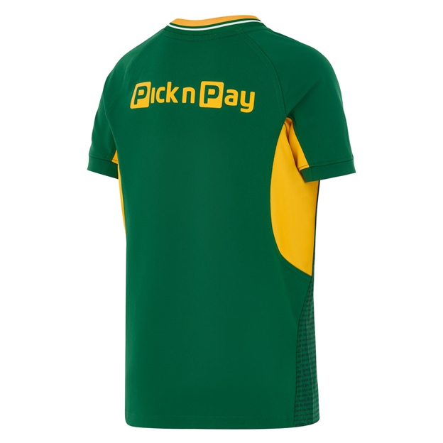 South Africa Springboks Kids All Blacks Home Rugby Shirt 26/27 Gorge Green - Back View