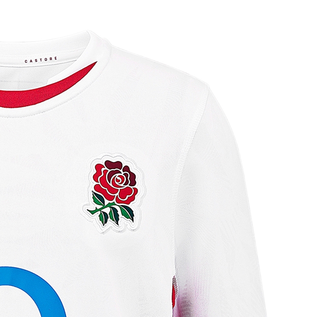 Red Roses Kids Home Rugby Shirt 25/26 White - RFU Rose
