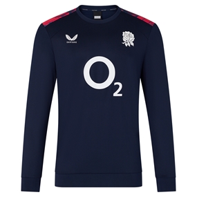 England Mens Pre Match Drill Top 26/27 Blue Opal - Front View