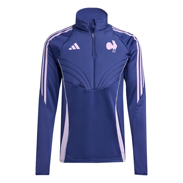 France Mens Thermal Quarter Zip 25/26 Blue - Front Shot