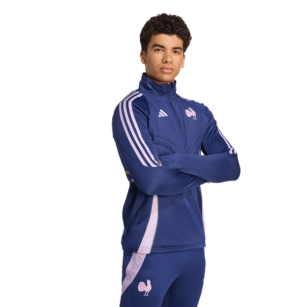 France Mens Thermal Quarter Zip 25/26 Blue - Model Standing