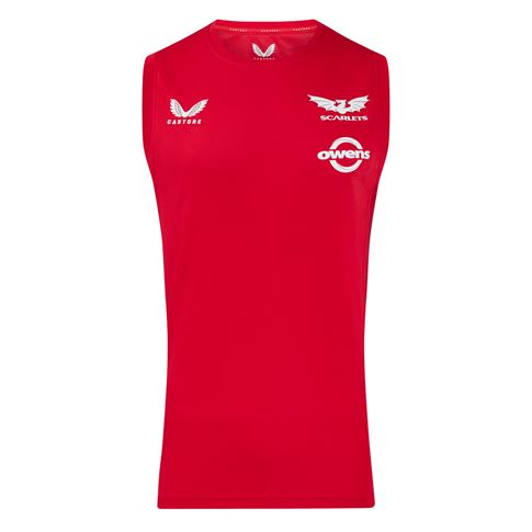 Scarlets Mens Training Vest 2024 - Front Scarlets Mens Training Vest 2024 - Front