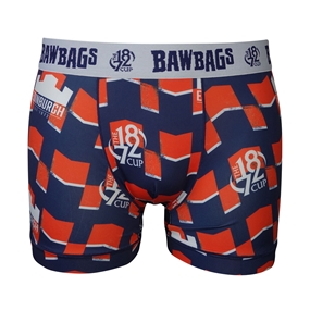 Bawbags Mens Edinburgh Rugby 1872 Cup Boxer Shorts - Front View