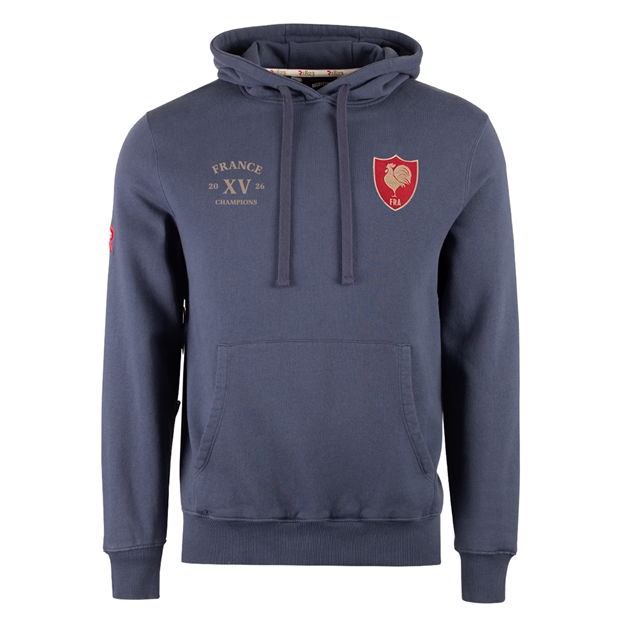 R1823 France Champions 2026 Hoodie Petrol Blue - Front