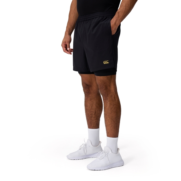 Canterbury Mens Tempo 2-In-1 Shorts - Black