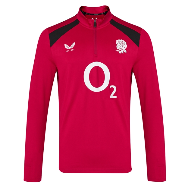 England Mens Performance Midlayer Top 26/27 Persian Red - Front