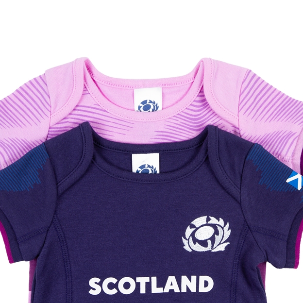 Scotland Baby Home & Away Kit Pack Bodysuits 25/26 - Neckline Close-up Scotland Baby Home & Away Kit Pack Bodysuits 25/26 - Neckline Close-up